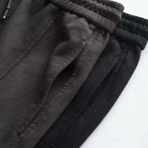 #3713 High density cotton terry knitted sanitary pants with elastic waist and three-dimensional splicing tailoring with the same color washing water woven pocket 43