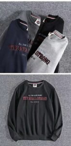 #AR205 Crewneck High Quality Jumper Pullover Men Ox tripe embroidered round neck sweater 38