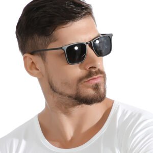 P26###TR90 UV400 MEN’S FASHION mental frame polarized sunglasses outdoor stylish 27