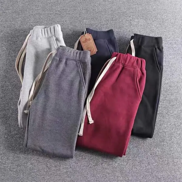 AW Men's draw string fleece pants add wool 1