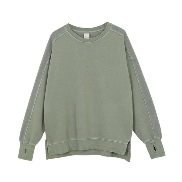 2331#acid wash pure cotton plain high street style sweater 16