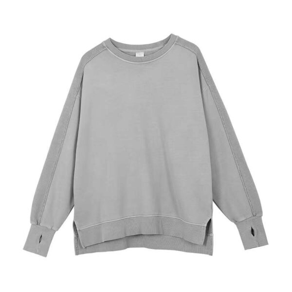 2331#acid wash pure cotton plain high street style sweater 17