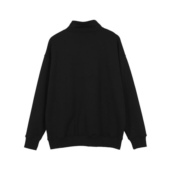 up-zipper front big pocket pure cotton hoodie - Image 3