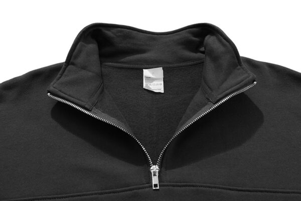 up-zipper front big pocket pure cotton hoodie - Image 8