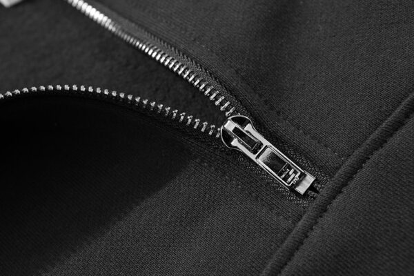 up-zipper front big pocket pure cotton hoodie - Image 9