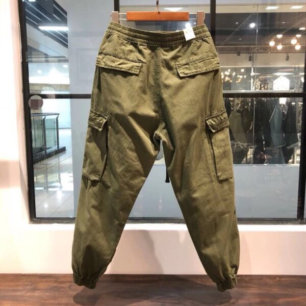 Men's Slim Pocket Urban Straight Leg Trousers Pencil Jogging Joggers Cargo Pants - Image 2