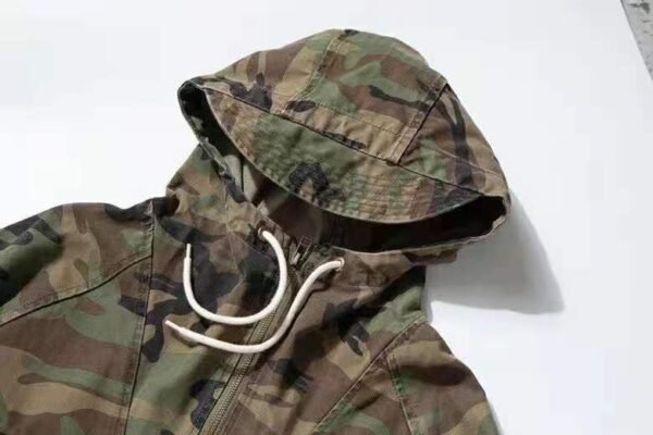 #0246 Multi bag jacket cotton herringbone diagonal gauze fabric field stormsuit style Hooded Jacket 5