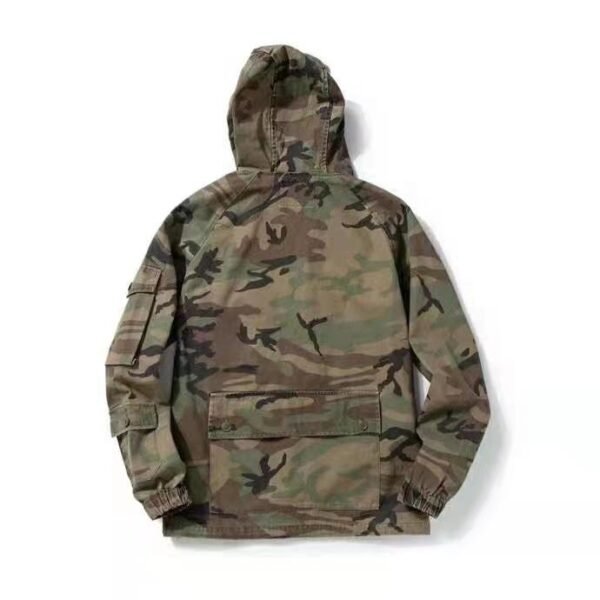 #0246 Multi bag jacket cotton herringbone diagonal gauze fabric field stormsuit style Hooded Jacket 6