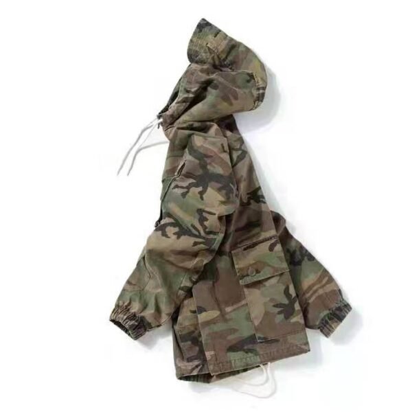 #0246 Multi bag jacket cotton herringbone diagonal gauze fabric field stormsuit style Hooded Jacket 9