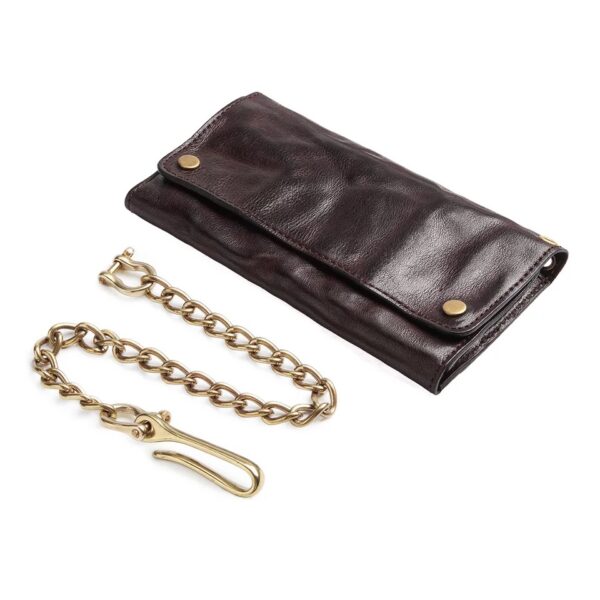 Genuine leather Anti-theft deduction Men's hand purse retro zipper - Image 4