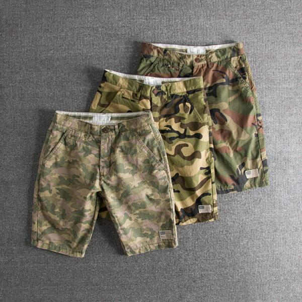 2019 summer new wash to do old camouflage pants foreign trade original single men's casual shorts