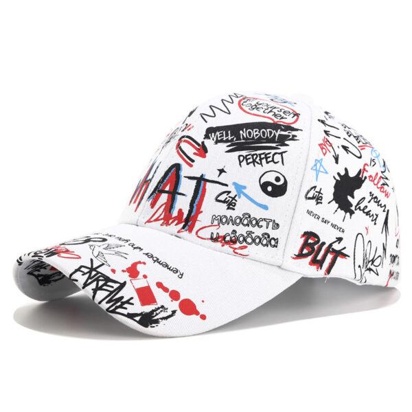 Graffiti baseball cap fashion Korean version of personality bends along the summer tide male and female personality a hundred caps and sun hats