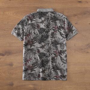 Spring and summer new American retro foreign trade original single-washed flower shirt short-sleeved collared men's T-shirt polo shirt V230