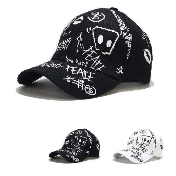 Cross-border outdoor graffiti cap tide male hip-hop students sun hat women trend street shoots a hundred printed baseball caps