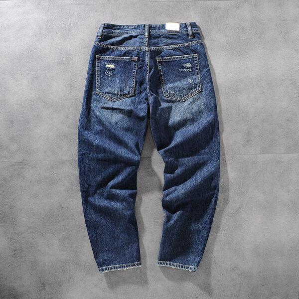 Autumn and winter new Products American foreign trade original single-texture woven water wash white men's jeans youth trousers 702