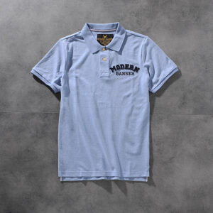 Modern banner American minimalist 100-letter men turn collar short-sleeved POLO shirt M701