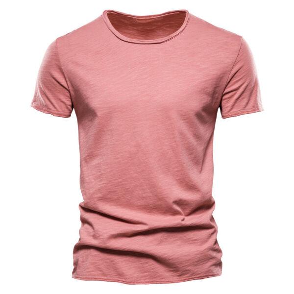 new solid-color short-sleeved men's slim bamboo cotton European code constantly goods fashion casual men's T-shirts