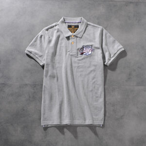 Modern banner American minimalist embroidered men's turn collar short-sleeve POLO shirt half-sleeve M702
