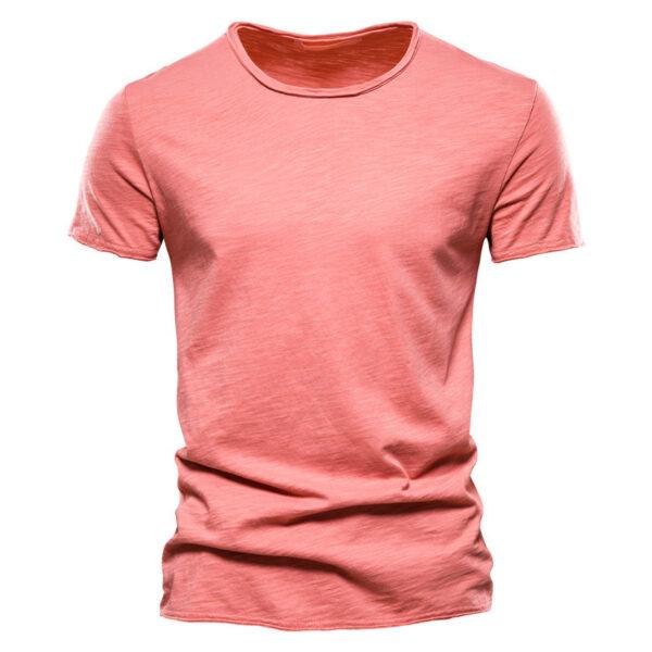 new solid-color short-sleeved men's slim bamboo cotton European code constantly goods fashion casual men's T-shirts