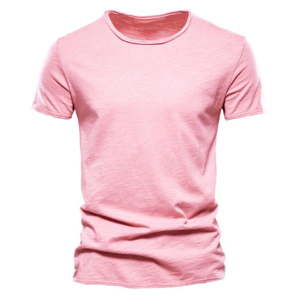 new solid-color short-sleeved men's slim bamboo cotton European code constantly goods fashion casual men's T-shirts