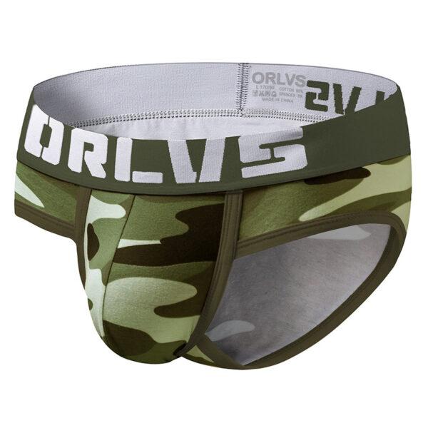 ORLVS quick-selling shrimp leather source camouflage men's panties cotton sexy hip triangle pants men's OR141