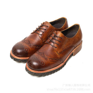 Martin Boots Men's Low Gang Vintage British Wind Bullock Carved Hollow Leather Shoes Leather Casual Tide