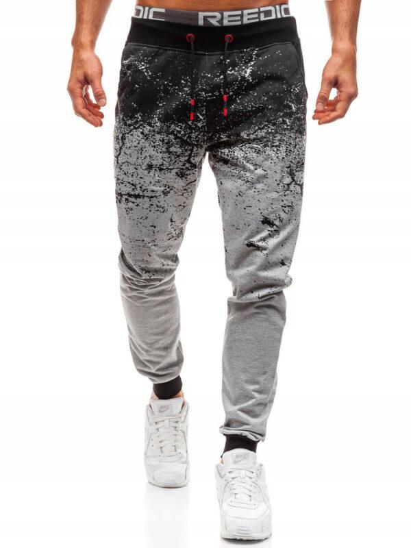 men's casual sweatpants European and American style slimming flower gradient fashion street pants