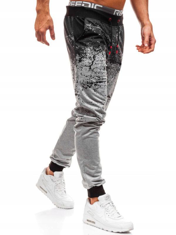 men's casual sweatpants European and American style slimming flower gradient fashion street pants