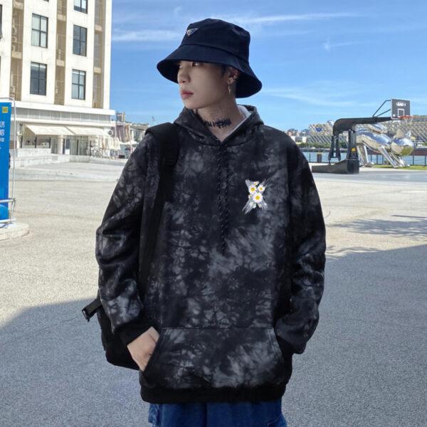 Foreign trade gradient printing hoodie men's and women's loose Korean version of the net red ins outside wearing plus velvet long-sleeved guard clothing