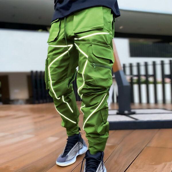 Foreign trade autumn new casual pants men's Korean version of the tide brand multi-bag work pants loose straight outdoor running pants