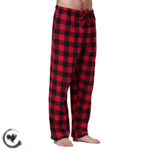 Men Plaid Pajama Pants with Pockets Sleepwear Homewear