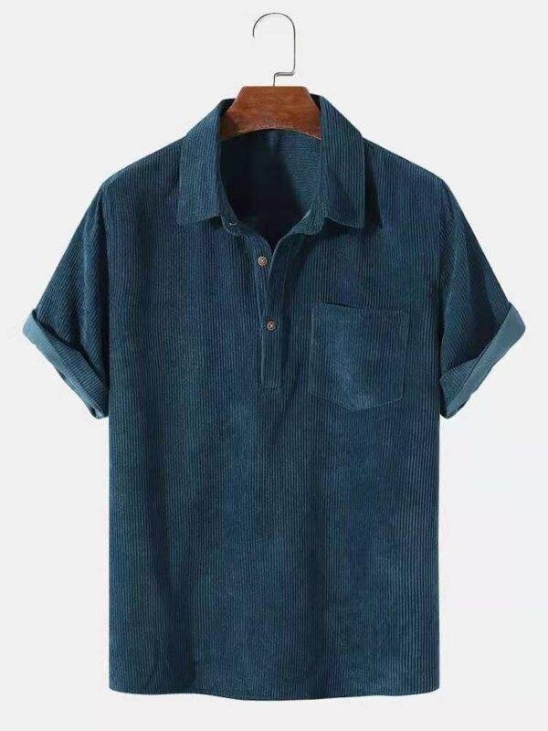 men's wick velvet short-sleeved shirt