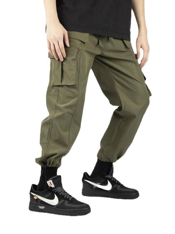 Men's multi-pocket work pants Autumn and winter men's sports pants tide brand outdoor fitness pants