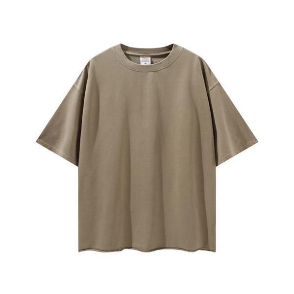 Spring and summer water wash edge small hair ring short-sleeved high street trend street t-shirt shorts set custom (1306)