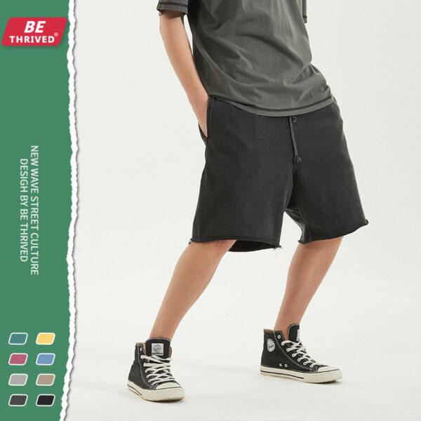 BE men's wear | summer new loose-edged suzu-ring casual pants European and American suit high street tide brand shorts men