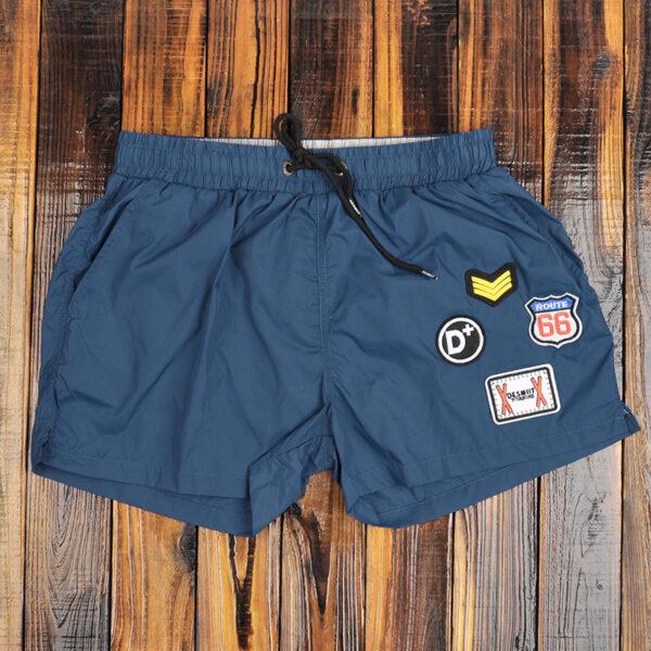 Solid-colored fast dry beach pants men's fitness sports three-point shorts are lined with beach resort hot spring swimming trunks