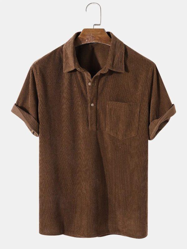 men's wick velvet short-sleeved shirt
