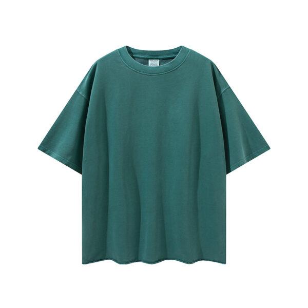 Spring and summer water wash edge small hair ring short-sleeved high street trend street t-shirt shorts set custom (1306)